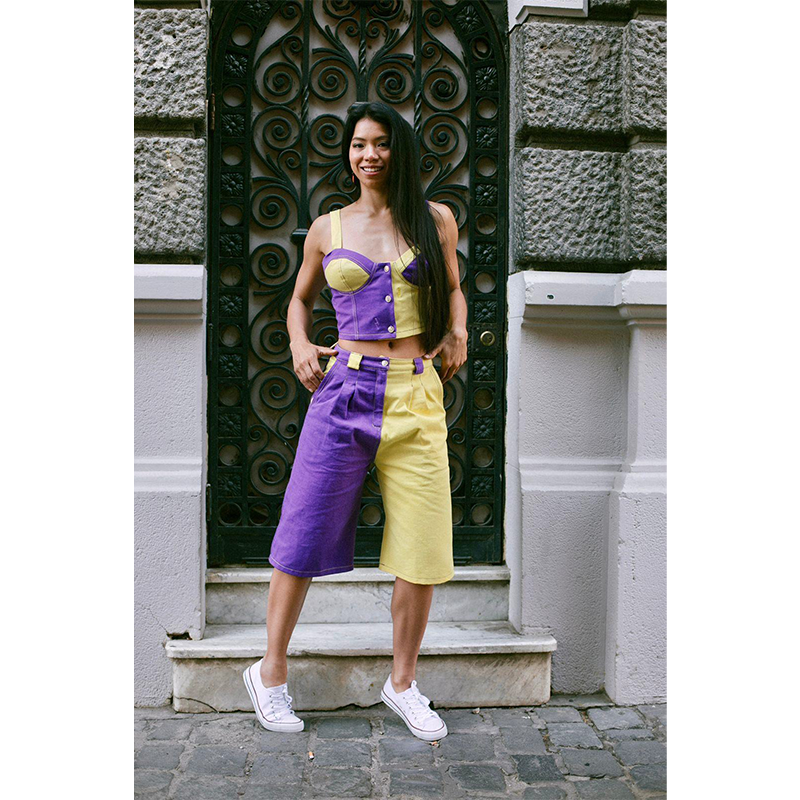 Conjunto Bicolor Top + Pantalón Culotte