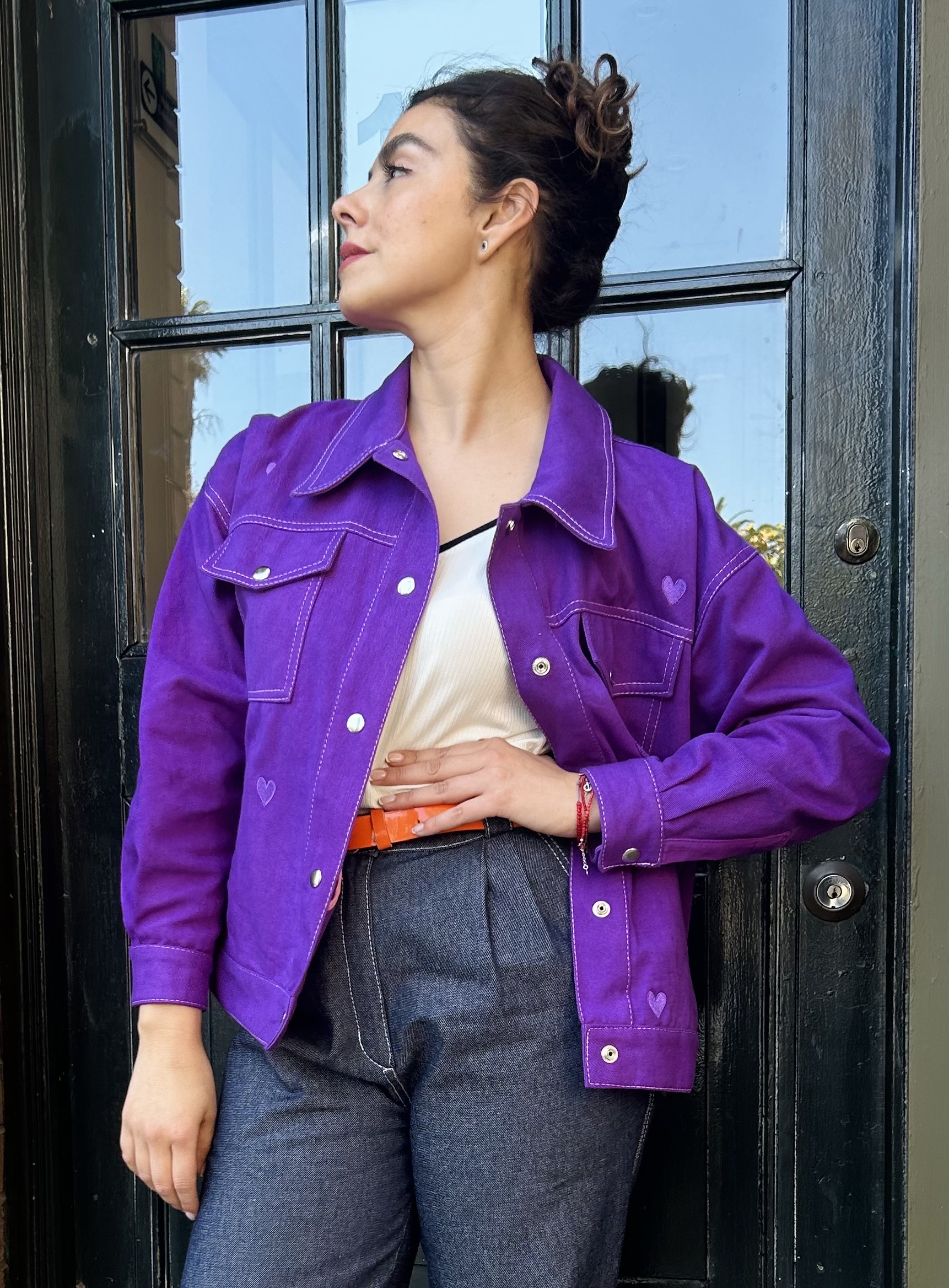 Chaqueta Oversize - Modelo Calle - Corazones - Imagen 3