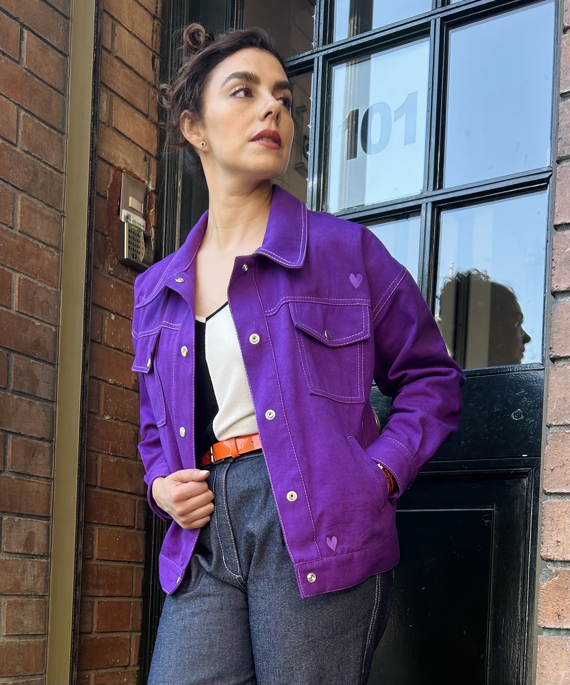 Chaqueta Oversize - Modelo Calle - Corazones - Imagen 2