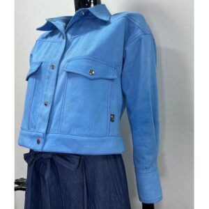 Chaqueta Pulso (Crop) - Celeste