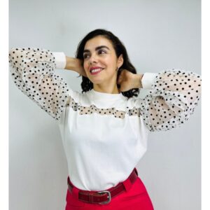 Top Velada Lunares, Blanca
